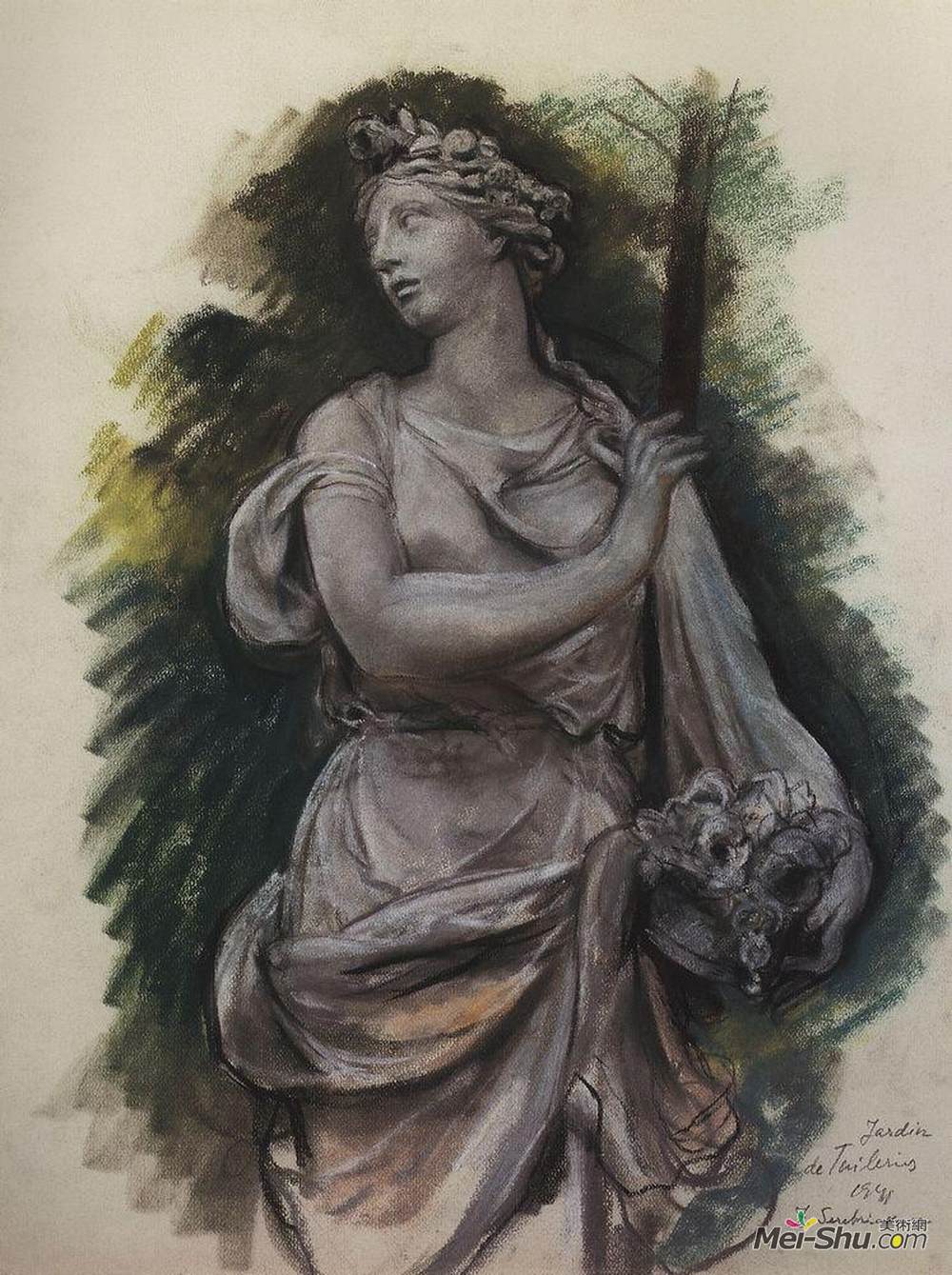 齐内达·塞莱布里阿库娃(Zinaida Serebriakova)高清作品《土楼中的雕塑》
