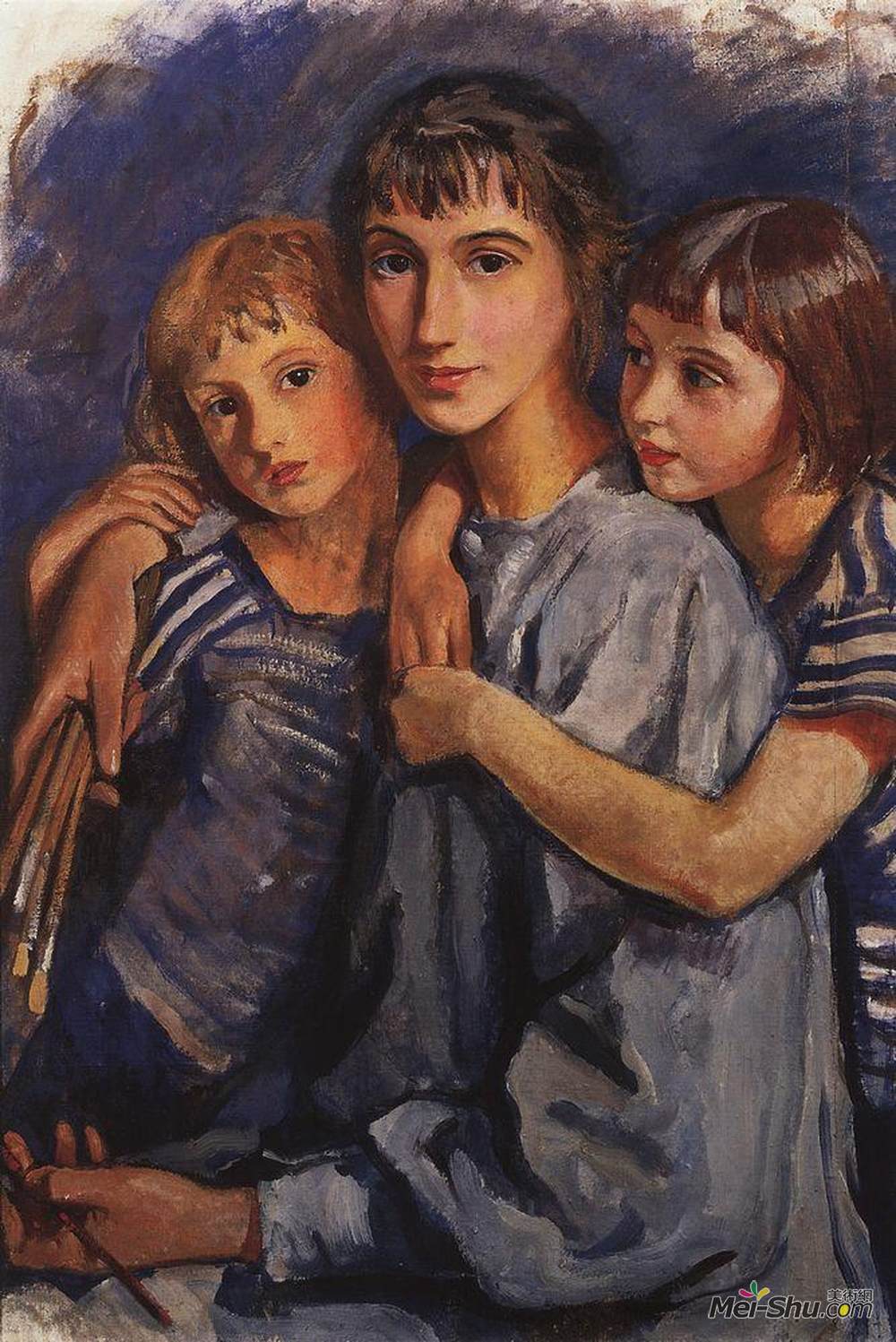 齐内达·塞莱布里阿库娃(Zinaida Serebriakova)高清作品《女儿自画像》