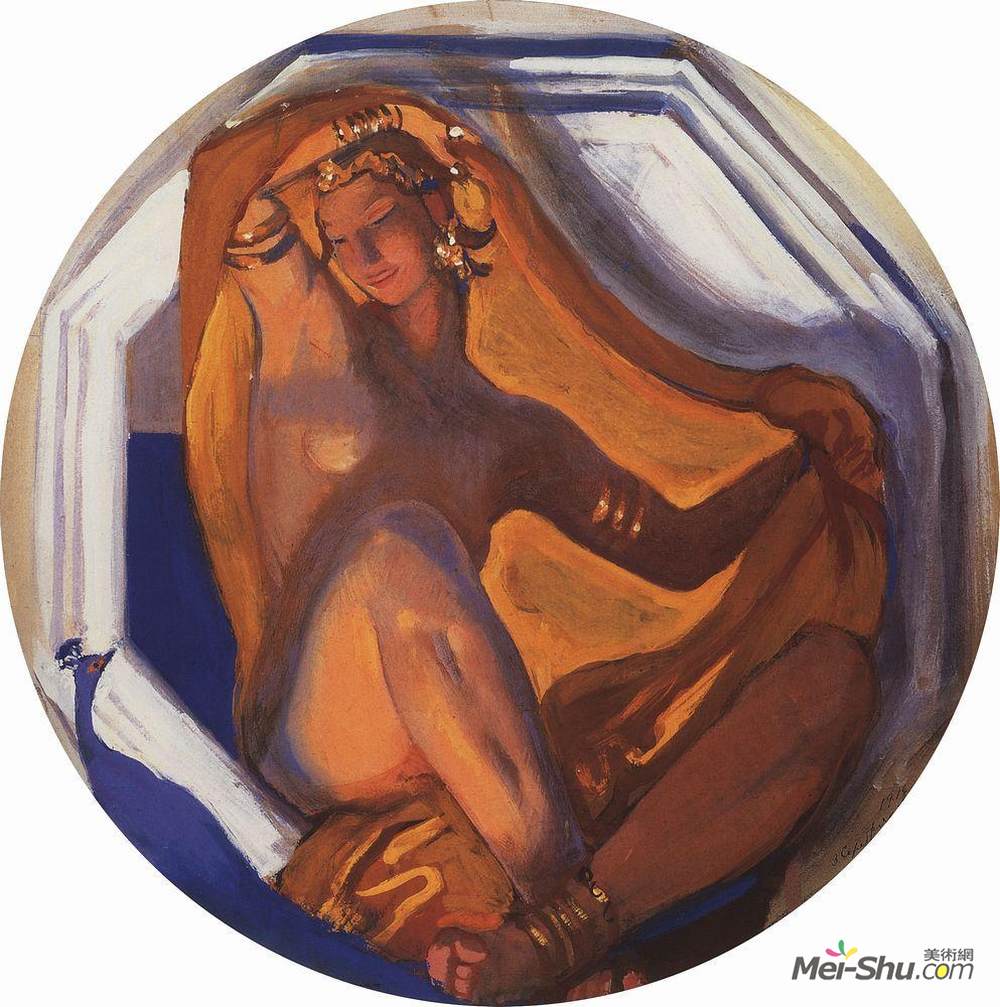 齐内达·塞莱布里阿库娃(Zinaida Serebriakova)高清作品《暹罗》