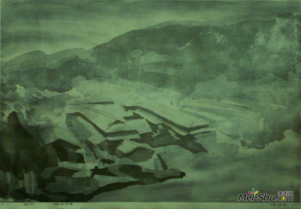 画家协会副主席铜版《楠溪雪霁》入选全国十八届版画展并被浙江美术馆