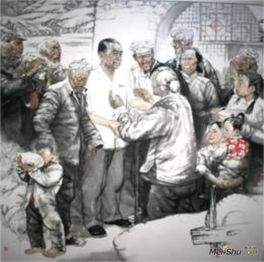 中国画《回延安》