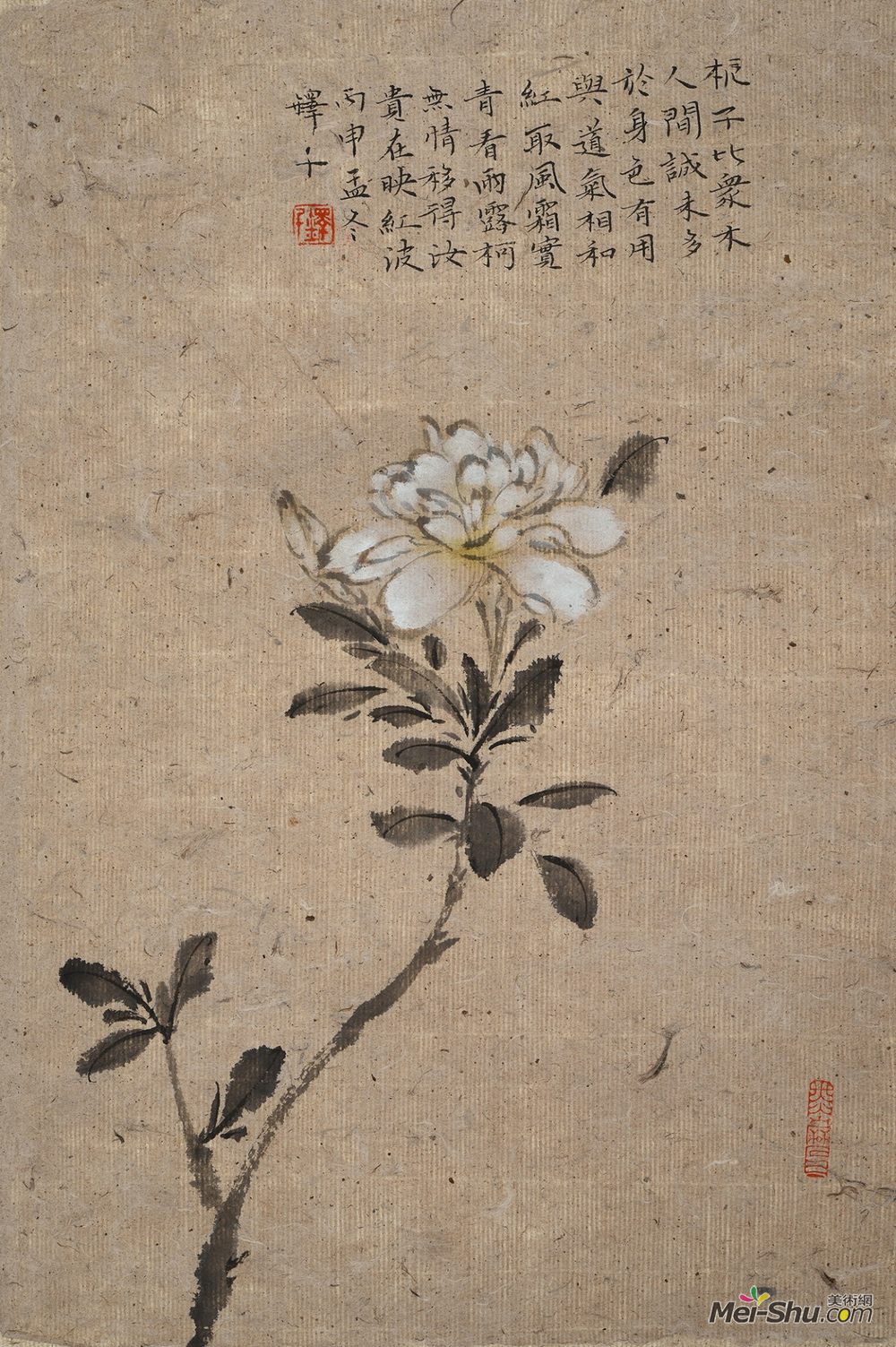 《栀子花》张铎千作品_国画作品_美术网 mei-shu.com