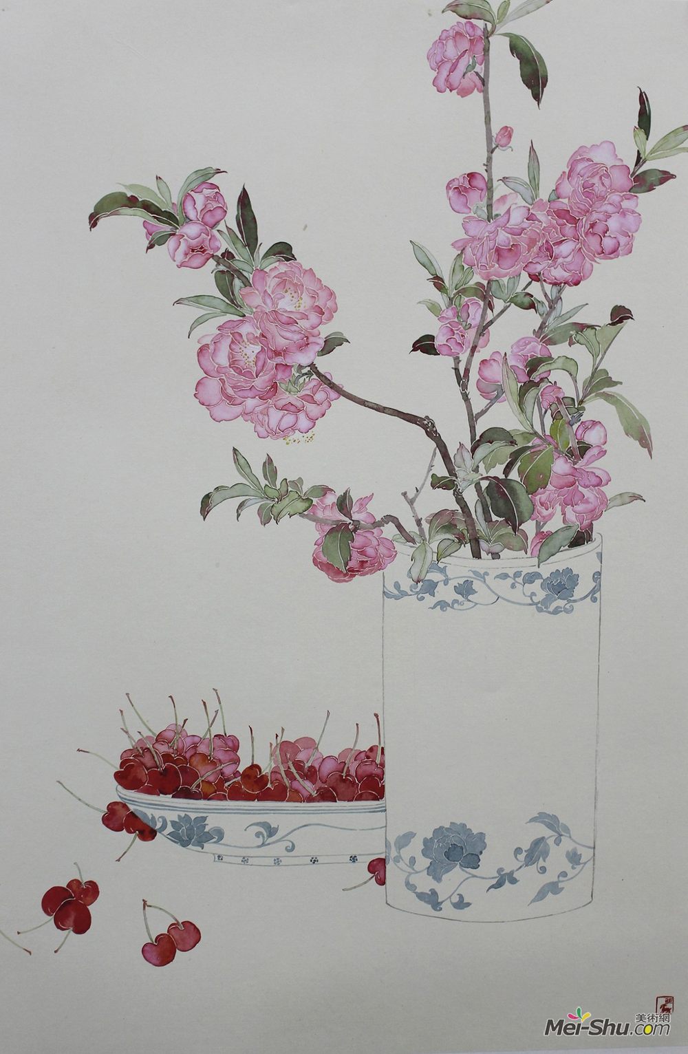 《桃花》张慧作品-国画作品-美术网 mei-shu.com