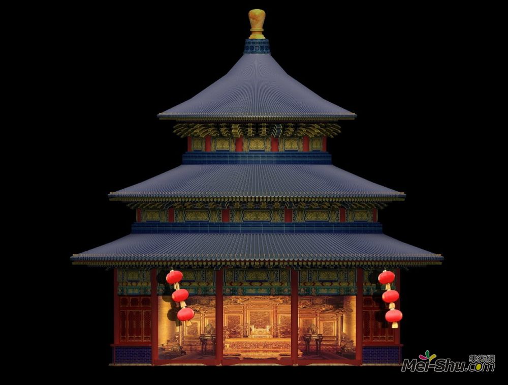 作品简介 通过中国传统建筑"天坛"与西方视觉表现形式的融合