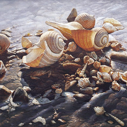 油画《潮涨潮落》