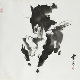 中国画《牧马图》