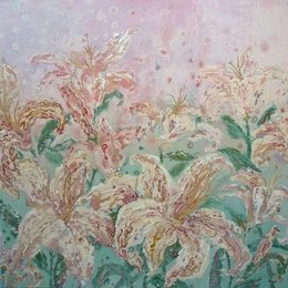 《百合花》胡菲 尺寸120。120厘米