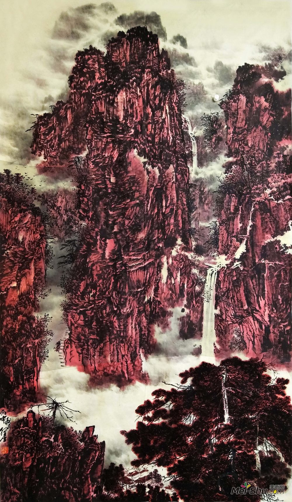 《漫山红》240x120cm2016年创作