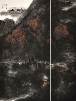 《故园晨风》245cmX190cm 中国画 2017年