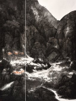 《家山沃土忆初心》 240cmX193cm  中国画 2017年