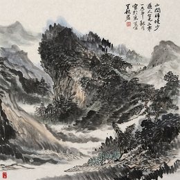 山间禅境少游人 68x68厘米