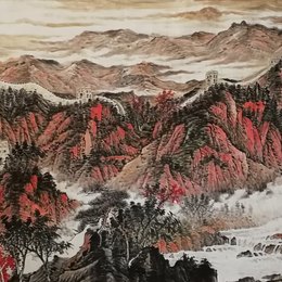 长城秋色映朝霞