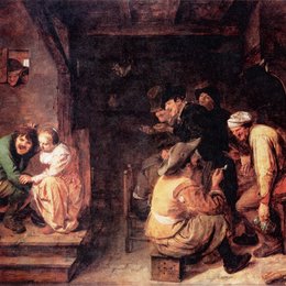 《酒馆场景》阿德里安·布鲁维尔(Adriaen Brouwer)高清作品欣赏
