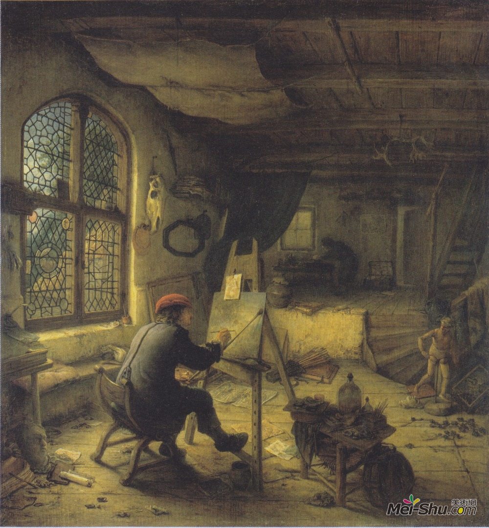 阿德里安·范·奥斯塔德(adriaen van ostade)高清作品《车间里的画家