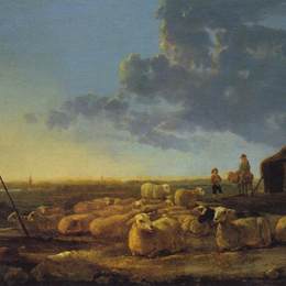 《牧场羊群》阿尔伯特·库普(Aelbert Cuyp)高清作品欣赏