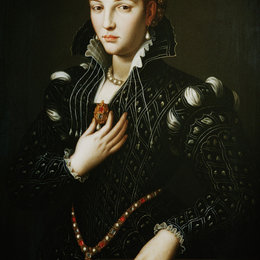 阿尼奥洛·布伦齐诺(Agnolo Bronzino)高清作品:Portrait of Lucrezia de Medici