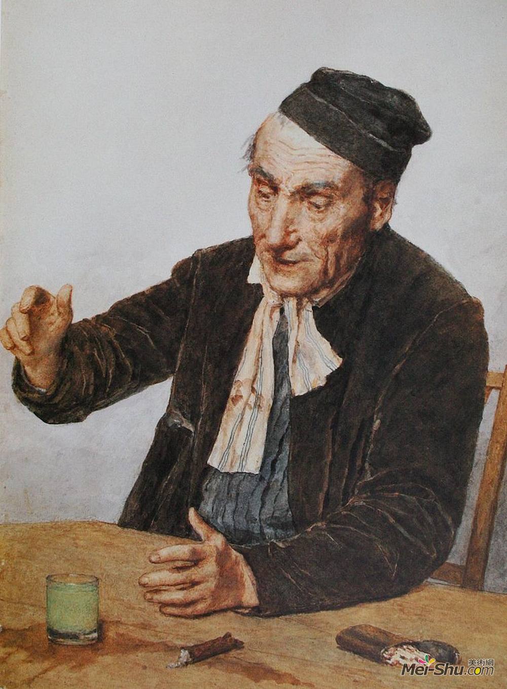 《苦艾酒》艾伯特安克尔(albert anker)高清作品欣赏