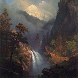 《森塞特瀑布瀑布》阿尔伯特·比尔施塔特(Albert Bierstadt)高清作品欣赏