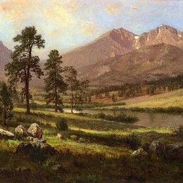 《龙峰，埃斯蒂斯帕克，科罗拉多》阿尔伯特·比尔施塔特(Albert Bierstadt)高清作品欣赏