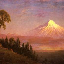 《圣海伦火山，哥伦比亚河，俄勒冈州》阿尔伯特·比尔施塔特(Albert Bierstadt)高清作品欣赏