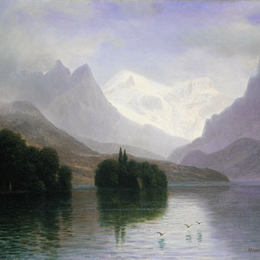 《山景》阿尔伯特·比尔施塔特(Albert Bierstadt)高清作品欣赏