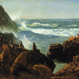 《海狮，法拉隆群岛》阿尔伯特·比尔施塔特(Albert Bierstadt)高清作品欣赏