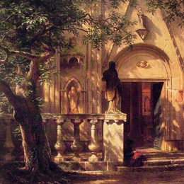 《阳光与阴影》阿尔伯特·比尔施塔特(Albert Bierstadt)高清作品欣赏