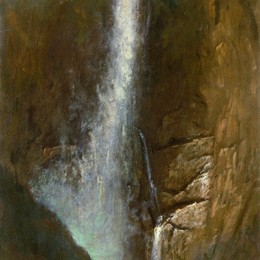 《瀑布》阿尔伯特·比尔施塔特(Albert Bierstadt)高清作品欣赏