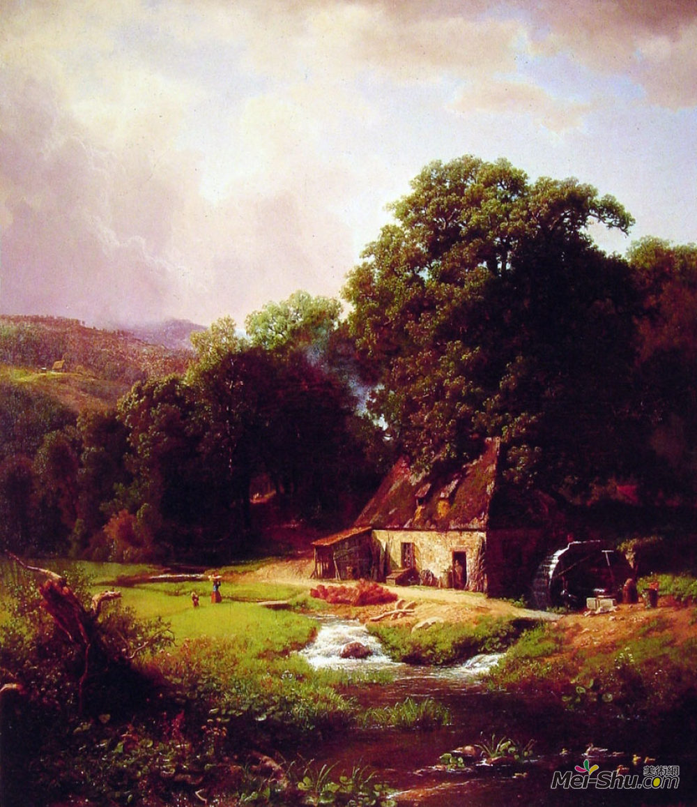 油画2940《老磨坊》阿尔伯特·比尔施塔特(albert bierstadt)高清作品