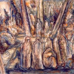 《银色人物（研究）》阿尔博特·布洛奇(Albert Bloch)高清作品欣赏