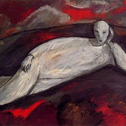 《斜倚图形》阿尔博特·布洛奇(Albert Bloch)高清作品欣赏