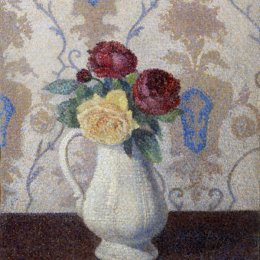 《花瓶中的玫瑰》艾伯特杜布瓦皮雷(Albert Dubois-Pillet)高清作品欣赏