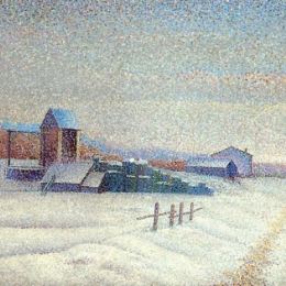 《冬季景观》艾伯特杜布瓦皮雷(Albert Dubois-Pillet)高清作品欣赏