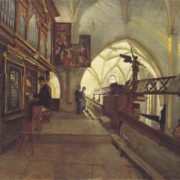 阿尔宾·艾格-利恩茨(Albin Egger-Lienz)高清作品:Auf Dem Kirchenchor Der Lienzer Pfarrkirche St. Andr&amp;amp#22