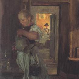 《提洛尔的服务员》阿尔宾·艾格-利恩茨(Albin Egger-Lienz)高清作品欣赏