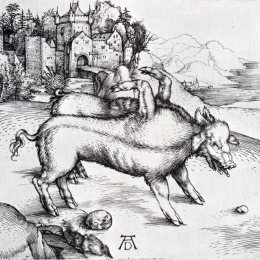 阿尔布雷希特·丢勒(Albrecht Durer)高清作品:Monstrous Hog of Landser