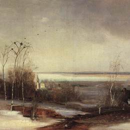 《早春。大理》阿列克谢·孔德拉季耶维奇·萨伏拉索夫(Aleksey Savrasov)高清作品欣赏