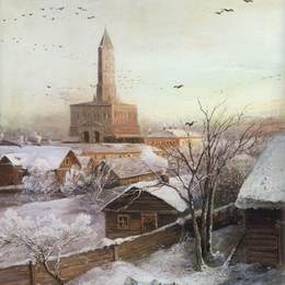 《早春。洪水》阿列克谢·孔德拉季耶维奇·萨伏拉索夫(Aleksey Savrasov)高清作品欣赏