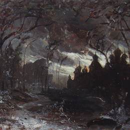 《冬夜伊帕提夫修道院》阿列克谢·孔德拉季耶维奇·萨伏拉索夫(Aleksey Savrasov)高清作品欣赏