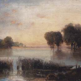 《景观与一条河》阿列克谢·孔德拉季耶维奇·萨伏拉索夫(Aleksey Savrasov)高清作品欣赏