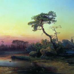 《松林景观》阿列克谢·孔德拉季耶维奇·萨伏拉索夫(Aleksey Savrasov)高清作品欣赏