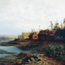 《木筏》阿列克谢·孔德拉季耶维奇·萨伏拉索夫(Aleksey Savrasov)高清作品欣赏