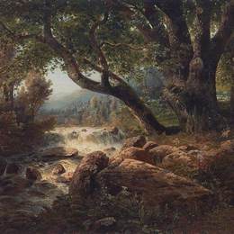 《瀑布》阿列克谢·孔德拉季耶维奇·萨伏拉索夫(Aleksey Savrasov)高清作品欣赏