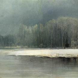 《冬季景观。雾凇》阿列克谢·孔德拉季耶维奇·萨伏拉索夫(Aleksey Savrasov)高清作品欣赏