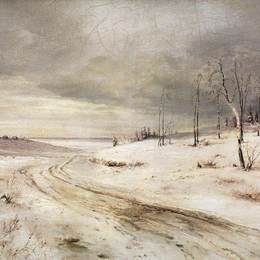 《冬之路》阿列克谢·孔德拉季耶维奇·萨伏拉索夫(Aleksey Savrasov)高清作品欣赏