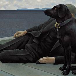 《狗和牧师》科尔维尔(Alex Colville)高清作品欣赏