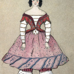 亚历山大·班耐瓦(Alexandre Benois)高清作品:Ballerina. Costume design for Tamara Karsavina