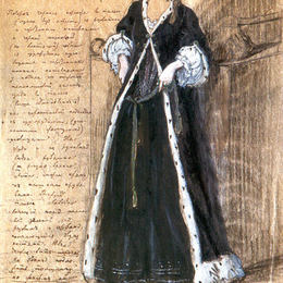 亚历山大·班耐瓦(Alexandre Benois)高清作品:Bertha. Costume design for Vera Komissarzhevskaya.