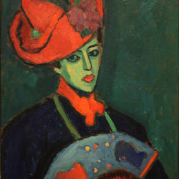 《红帽子肖科》阿历克谢·冯·亚夫伦斯基(Alexej von Jawlensky)高清作品欣赏