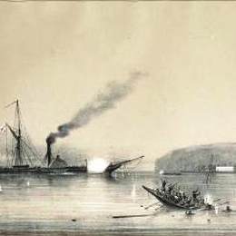 阿列克谢-博古洛波夫(Alexey  Bogolyubov)高清作品:Steamship Kolkhida fighting the Turkish boats at the St. Nic